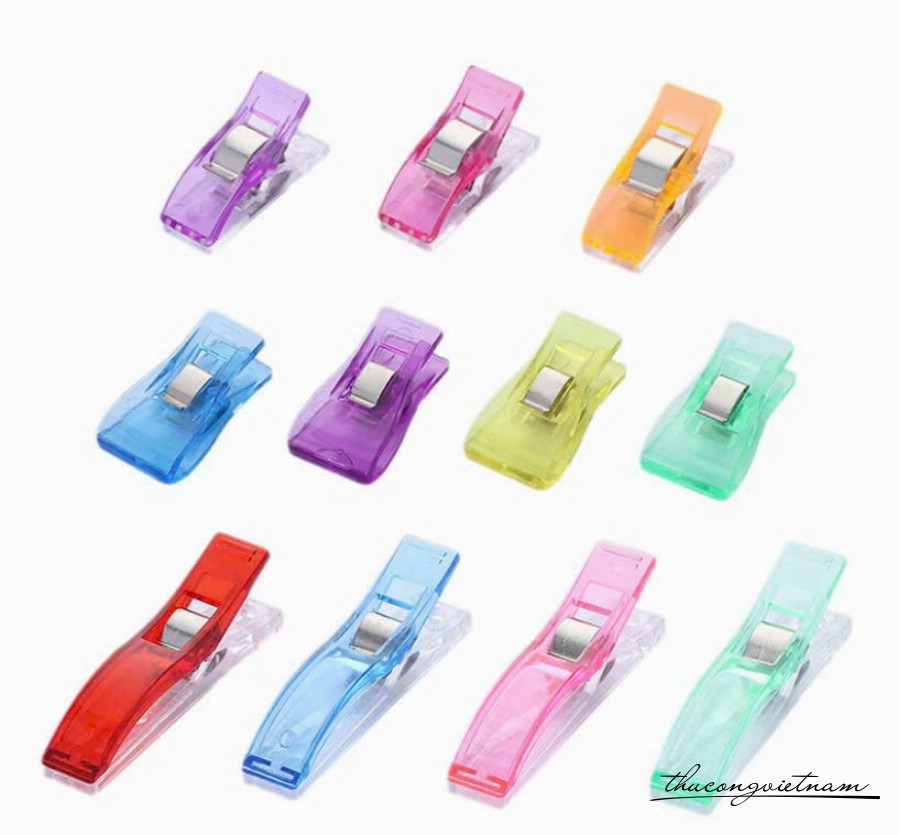 Kẹp nhựa định vị may vá chắc chắn (3 size - màu ngẫu nhiên)